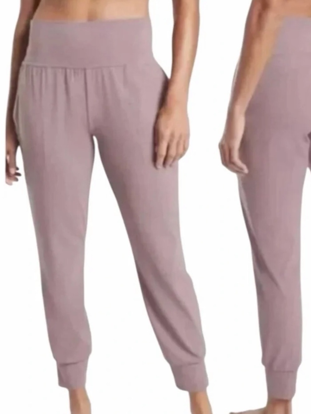 New Athleta Salutation Jogger Pants Powervita Dusty Mauve Rose Pink NWT Women XS